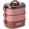 thumbnail image 2 of Lunch Box 2000ML 3-Tier Stackable Bento Case Sealed Leak-proof Meal Box Microwave Safe Portable Students Workers Food Container for Home Office School Camping, 2 of 11
