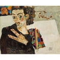 thumbnail image 3 of Egon Schiele 24x20 Black Modern Framed Museum Art Print Titled - Self -Portrait (1911), 3 of 5