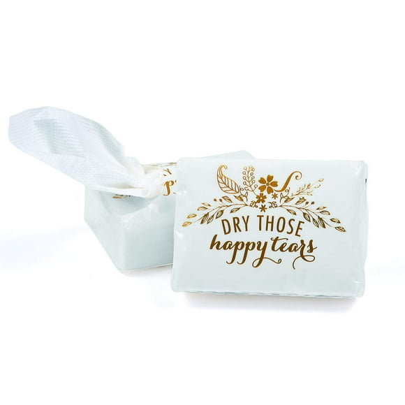 Fun Express Happy Tears Tissue Favor Packs | 10 Count | Great for Wedding Ceremonies, Party, Birthday Bash, Themed Parties