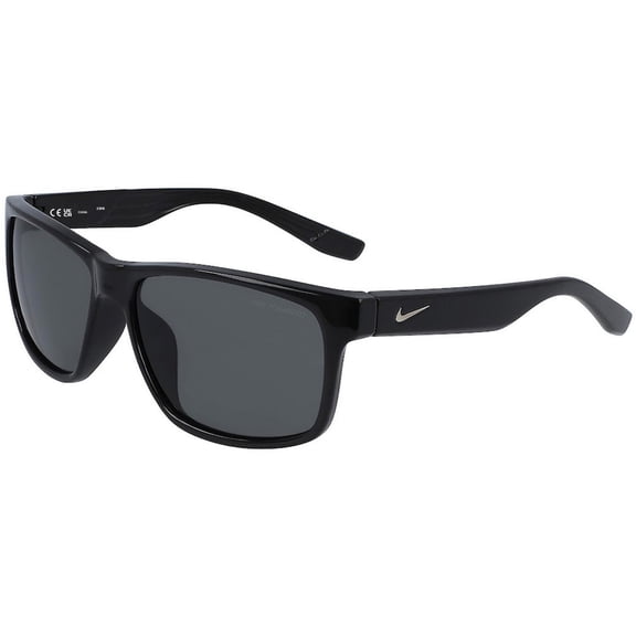 Nike Cruiser P Polarized Men's Shiny Black Square Sport Sunglasses - FQ4678 010