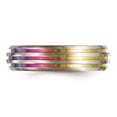thumbnail image 5 of Edward Mirell Titanium Triple Groove Multi-color Anodized Ring, 5 of 8