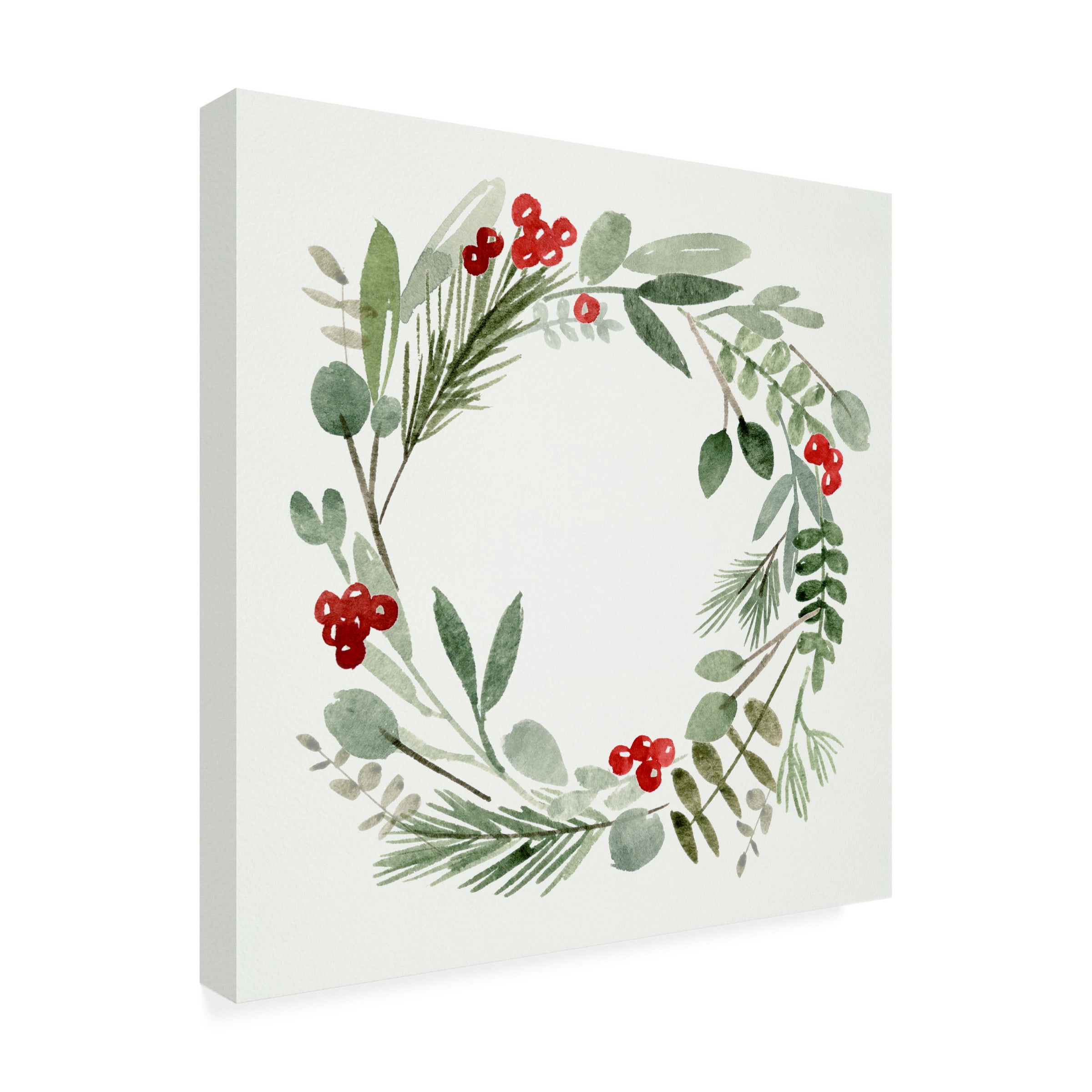 Melissa Wang 'Holly Wreath I' Canvas Art