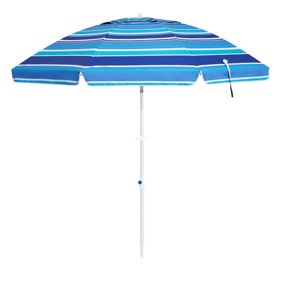 NAPWANT 7.5 FT Beach Umbrella with Tilt, Portable Sun Umbrella with Sand Anchor for Beach Patio Outdoor