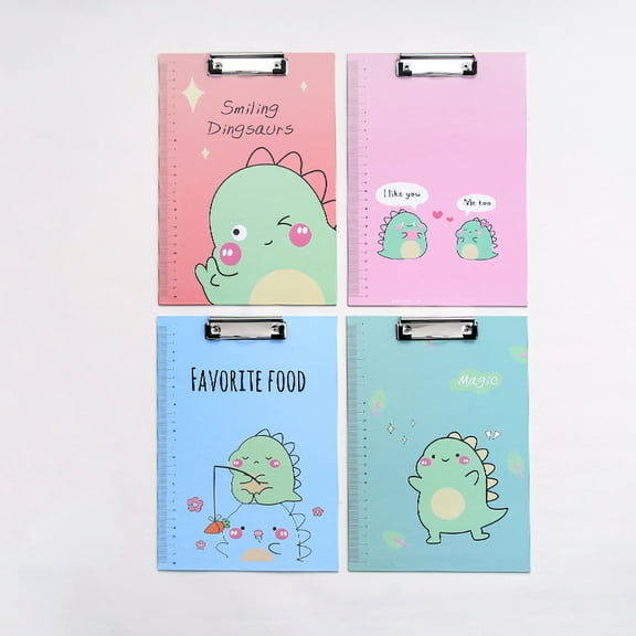 4Pcs A4 Cartoon Folder Writing Board,A4 Hardboard Folder Clipboard,Flip Memo Clipboard for Nurses,Students,Classrooms,Offices