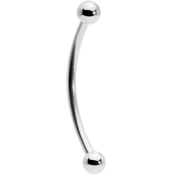 Body Candy 5/8" Steel Curved Barbell, Silver, 316L Surgical Steel, 16G, Tongue, Adult