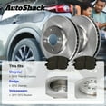 thumbnail image 3 of AutoShack Front Vented & Rear Solid Brake Rotors + Ceramic Pads 12-PC Brake Kit Replacement for 2010 Chrysler Town & Country 2012 Dodge Journey 2011-2012 Volkswagen Routan, 3 of 5