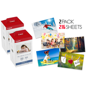 2 Pack Canon KP-108IN / KP108 Color Ink Paper includes 216 Ink Paper sheets + 6 Ink toners for Canon Selphy CP1300, CP1200, CP910, CP900, cp770, cp760 Compact Photo Printers