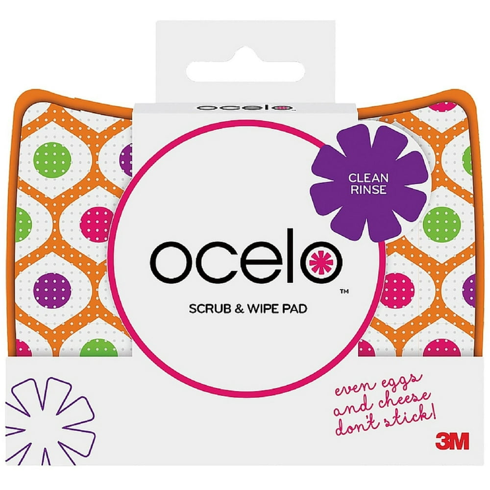 OCelO Scrub & Wipe Cleaning Pad, Assorted Colors 1 ea (Pack of 3