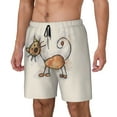 thumbnail image 2 of Fotbe Brown Cat Cartoon Men’s Swim Trunks Quick Dry Swim Shorts Board Shorts with Mesh Lining-X-Large, 2 of 9