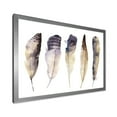 thumbnail image 2 of Designart 'Dark Gray Feathers Boho Ethnic II' Bohemian & Eclectic Framed Art Print, 2 of 4