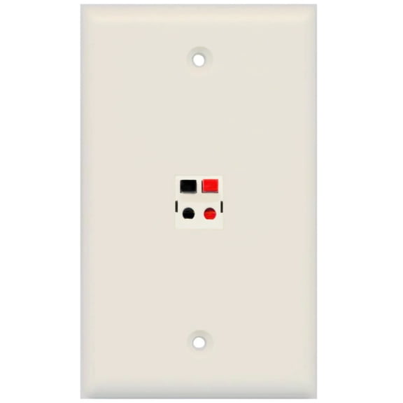 RiteAV - 1 Port Speaker Wall Plate - Light Almond