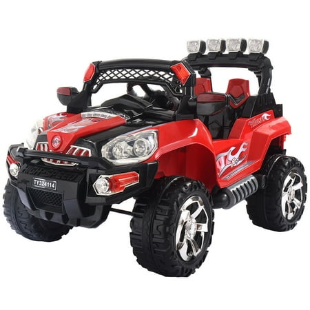 Rider Truck - Costway 12V Kids Ride On Truck Car SUV MP3 RC Remote Control w/ LED Lights Music