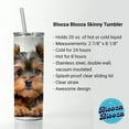 thumbnail image 3 of Yorkshire Terrier Yorkie Dog Puppy Photo 20oz Insulated Water Bottle Skinny Tumbler Includes Straw, 3 of 7