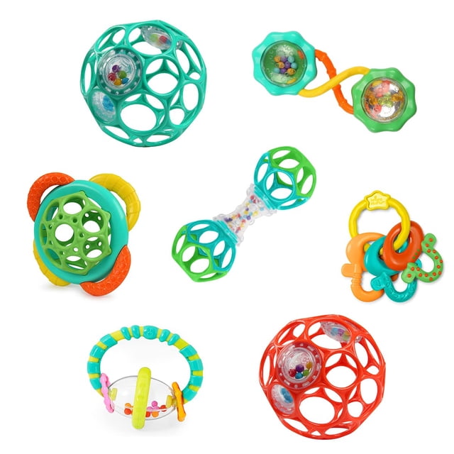 Set de regalo Bright Starts Soothers & Shakers, 7 piezas, juguetes para bebés