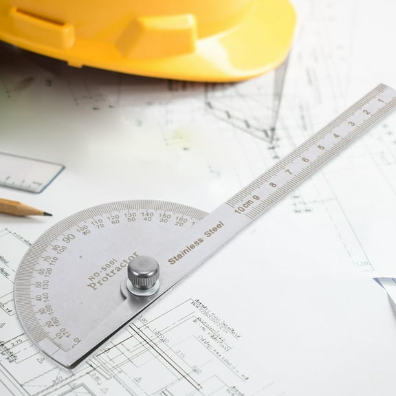 AURARMLET Universal Stainless Steel Protractor Ruler Suitable for Technical Drawing