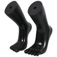 thumbnail image 3 of WEUVEB Shoe Shape Plastic Foot Mannequin Realistic Design Black 1 Pair Product Presentation, 3 of 9