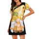 thumbnail image 1 of Fotbe Sunflower Gnomes 3 Bata de Dormir para Mujer con Estampado, Camisón de Algodón de Manga Corta, Ropa de Dormir Casual, 1 of 6