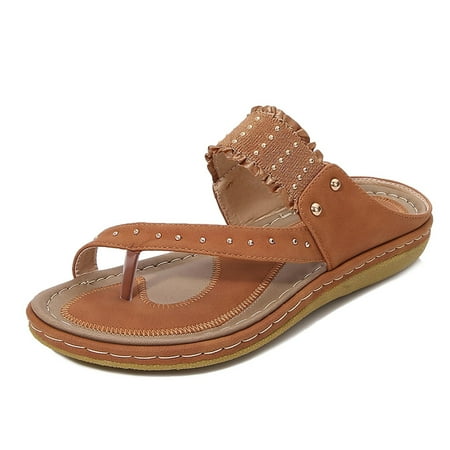 

Sentuca Summer Women Sandals Flip-Flops Vintage Boho Style Flower Slippers Casual Shoes