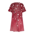 thumbnail image 4 of Ovzne Robes d'Été pour Femmes Robe de Plage Décontractée Imprimée Manches Courtes Col Rond Robe de Vacances Robe Manches Courtes Imprimée Liquidation, 4 of 7