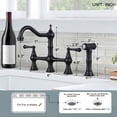 thumbnail image 6 of Wowow Brass Kitchen Faucet with Side Sprayer, 8 Inch Centerset Bridge Faucet for Kitchen Sinks, 4 Hole Kitchen Faucet Bronze Vintage Farmhouse Kitchen Sink Faucet, Oil Rubbed Bronze Kitchen Faucet, 6 of 7