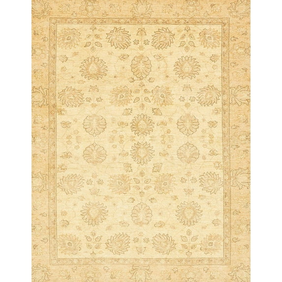 Ahgly Company Indoor Rectangle Abstract Mustard Yellow Oriental Area Rugs, 2' x 4'