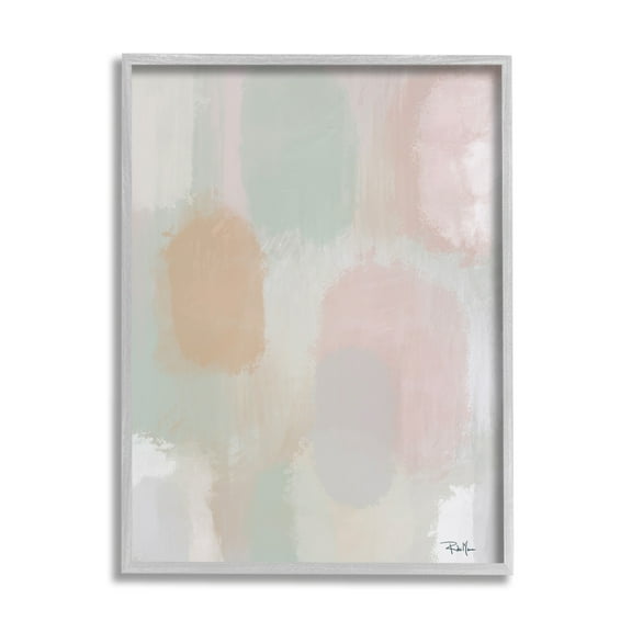 Stupell Industries Soft Pastel Abstract Painting Tranquil Pink Green Shapes, 16 x 20,Design by Robin Maria