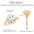 thumbnail image 6 of Rosec Jewels Lab Created Diamond Engagement Ring for Women - Nature Inspired Ring - 2 Carat, 14K Yellow Gold, US 3.00, 6 of 9