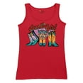 thumbnail image 5 of Dazzling Girl Women's Tank Top Blessed and Lucky Cowgirl Cute South Vintage Retro American Heritage Tradition, 5 of 7