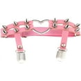 thumbnail image 4 of Women Heart Garters Gothic Sexy Punk Rock Rivet Stud Leg Leather Ring Garters 2pcs, 4 of 6