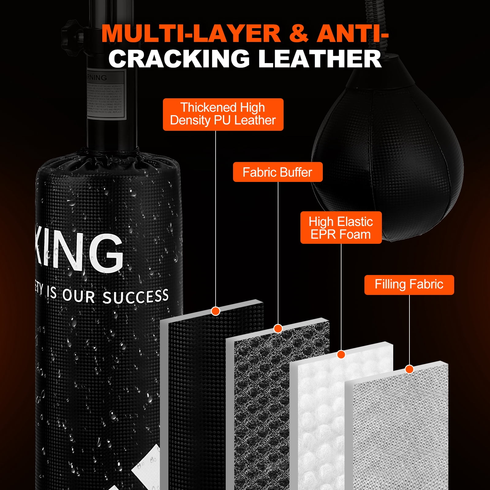 Yiwa Adults Teens Freestanding Punching Bag Set with Stand, 2 Speed Bag, 360° Relax Bar, Hitting Target