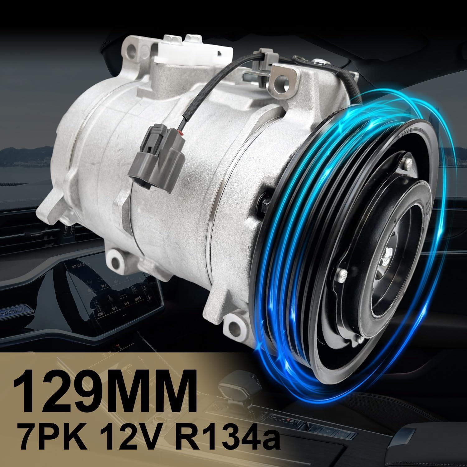 Honda Accord AC Compressor with A/C Clutch - Fits 2.4L L4 (2003-2007) | Replaces 38800RAAA01, 38810RAAA01, 38810RBA006 | CO28003C, 129MM 7PK