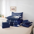 thumbnail image 5 of Feelyou Est Sleep Rugby Bedding Comforter Set 7pcs for Kids, Navy Blue Lines Abstract Queen Bedding Sets, Football Sports Helmet Reversible Queen Sheet Sets, Breathable Home Decor, 5 of 7
