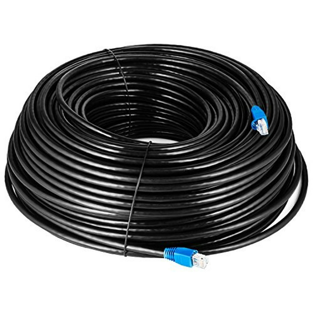 Maximm Cat6 Heavy Duty Outdoor Cable 250 feet Black Zero Lag Pure