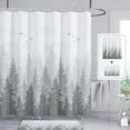 thumbnail image 1 of Blue Forest Shower Curtain Misty Mountain Nature Tree Fabric Shower Curtains for Bathroom Water Repellent Heavy Duty Navy Blue and Grey Woodland Shower Curtain Bathtubs Hotel, 72 x 72 inch, 1 of 6