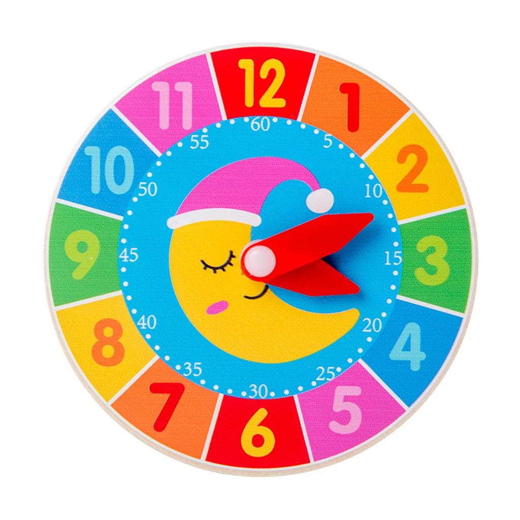 Learn How to Tell for Time Teaching Clock Classroom Demonstration Night and Day Learning Clock
