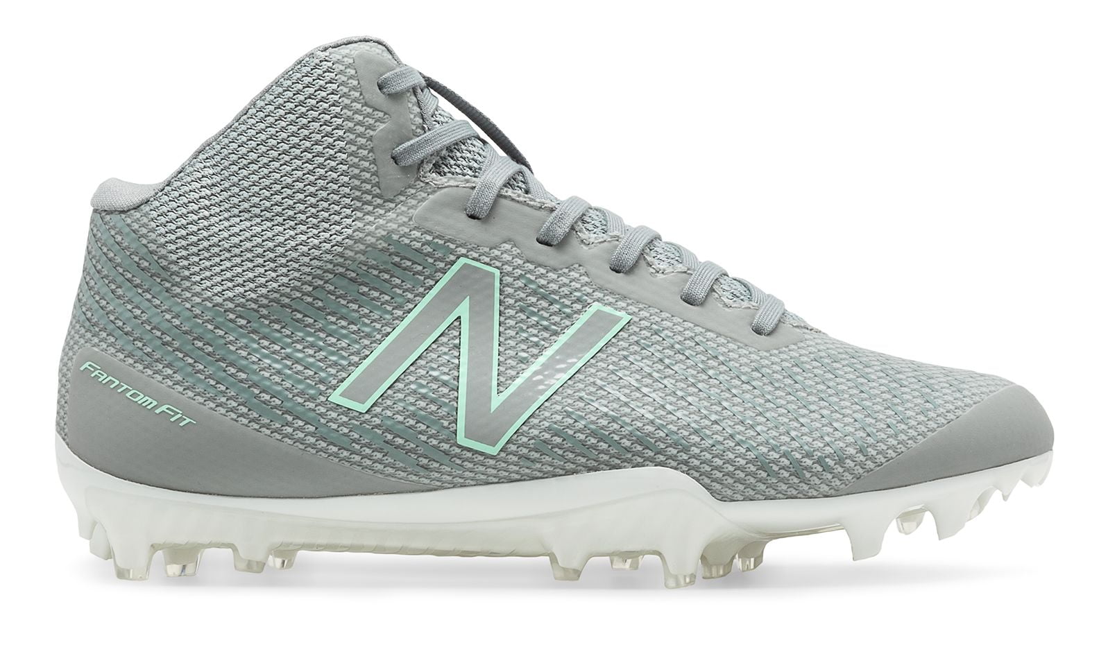 New Balance Women's MidCut Burn X Lacrosse Cleat Shoes Grey with Green