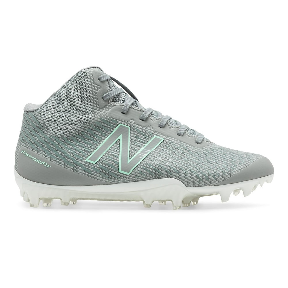 New Balance Women's MidCut Burn X Lacrosse Cleat Shoes Grey with Green