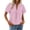 Pink, variant on Womens Ruffle Sleeve Blouses Trendy Lace Trim V Neck Lounge Tops Summer Loose Fit Flowy Swiss Dot T Shirts Black S