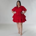 thumbnail image 2 of AURA Women Plus Size Shirt Dress Button Casual Summer Midi Dress Loose Fit Office Vacation Dress, 2 of 5