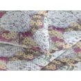 thumbnail image 3 of Ambesonne Garden Quilted Bedspread Set 3 Pcs, Circular Flowers Butterflies, Queen, Dark Teal and Pale Fuchsia, 3 of 4