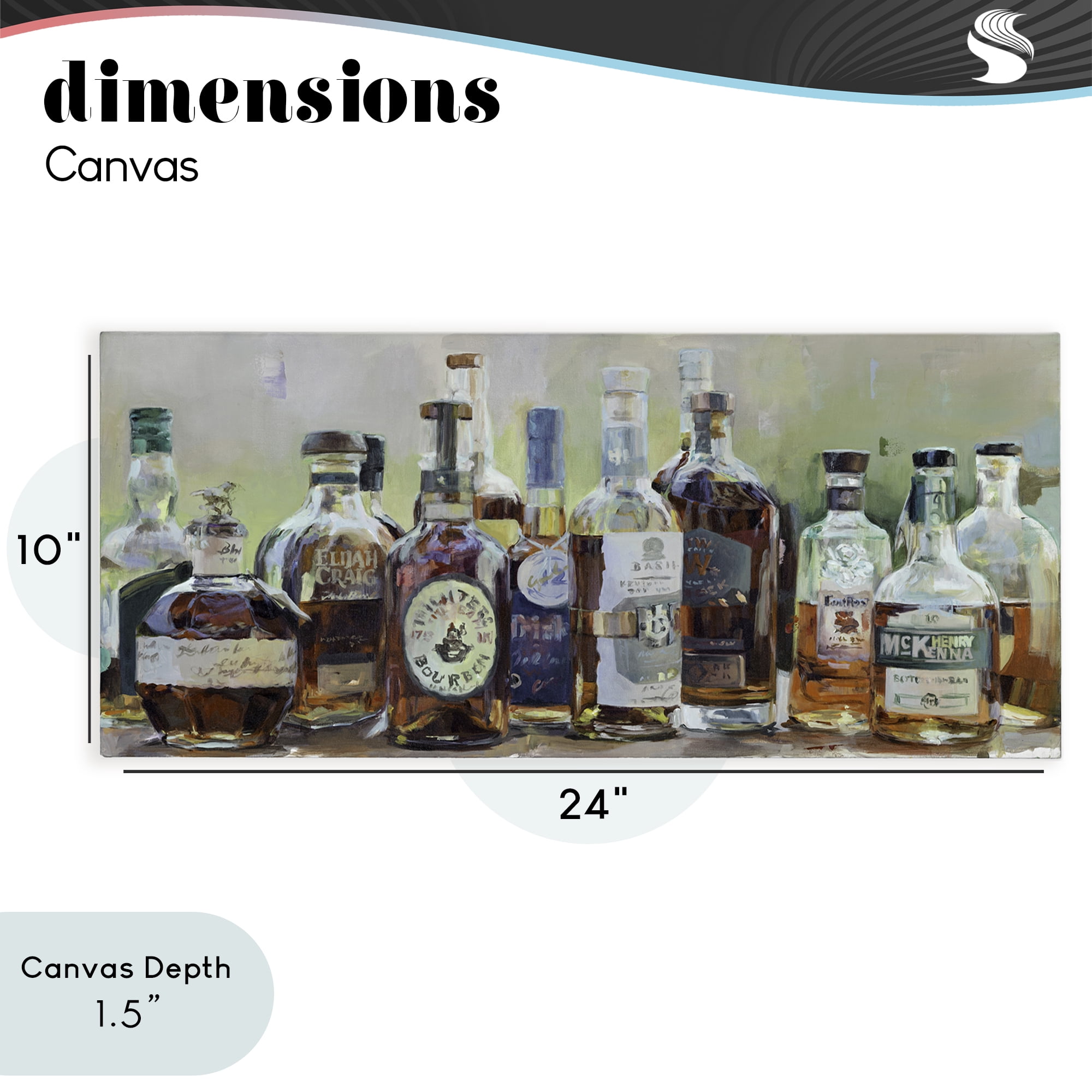 Stupell Industries Vintage Whiskey Bottles Display Canvas Wall Art, design by Marilyn Hageman