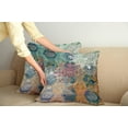 thumbnail image 3 of Ambesonne Ethnic Throw Pillow Cover 2 Pack, Mandala and Peacock Feathers, 20", Multicolor, 3 of 6