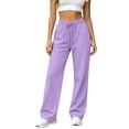 thumbnail image 3 of Sweatpants for Women Ihhxva Casual with Pockets Elastic Waist Drawstring Pants Jogger Style Soft Loungewear Relaxed Fit Straight Leg Everyday Comfort S-2XL, 3 of 9