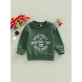 thumbnail image 2 of Liacowi Girls Boys Christmas Sweatshirt 6M 12M 18M 24M 3T 4T Toddler Christmas Clothes Long Sleeve Crew Neck Letters Print Pullover Tops, 2 of 8
