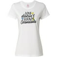 thumbnail image 3 of Inktastic Love Doesnt Count Chromosomes with Yellow and Blue Ribbon Women's T-Shirt, 3 of 5