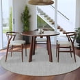 thumbnail image 4 of Gray 6ft Round Rug, Farmhouse Burlap Solid Grey Color Modern Linen Texture Non-Skid Rubber Backing Large Area Rugs - Living Room Bedroom Home Office, Indoor Floor Mat Carpets Washable Rug, 4 of 9