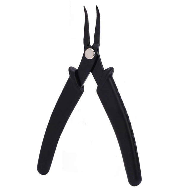 14cm Carbon Steel Bent Nose Pliers - Multifunctional Ergonomic Racket Stringing Tool for Badminton & Tennis Racquets, Wear- Compact Stringing Clamp for Precise Grommet Threading, Comfort