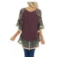 thumbnail image 4 of VISgogo Blusa de media manga para mujer, tops holgados de cuello redondo con estampado floral de leopardo, camisa informal de estilo simple VISgogo moda, 4 of 5