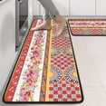thumbnail image 2 of Kitchen Rugs Sets Of 2,Pioneer Flower Floral Print Pattern Anti Fatigue Kitchen Mat Rugs Non Slip Washable,Decorative Kitchen Floor Mats for Kitchen,Sink,Laundry,17"x47"+17"x47", 2 of 5