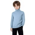thumbnail image 4 of Taqqpue Toddler Kids Boys Girls Turtleneck Sweater Solid Color Long Sleeve Shirts Tops Casual Knitted Slim Fit Pullover Blouse Tee, 4 of 9